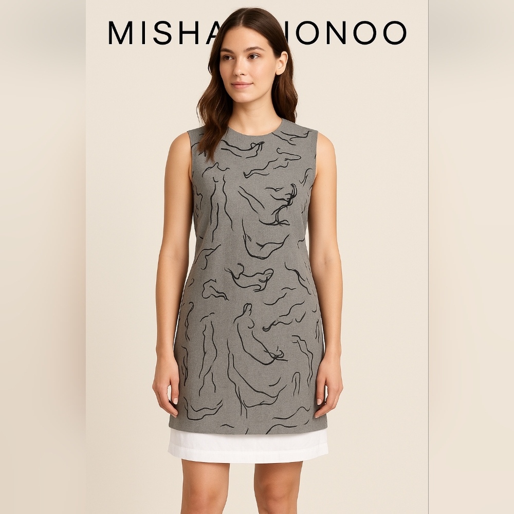 Misha Nonoo Wool Shift Dress Size 6